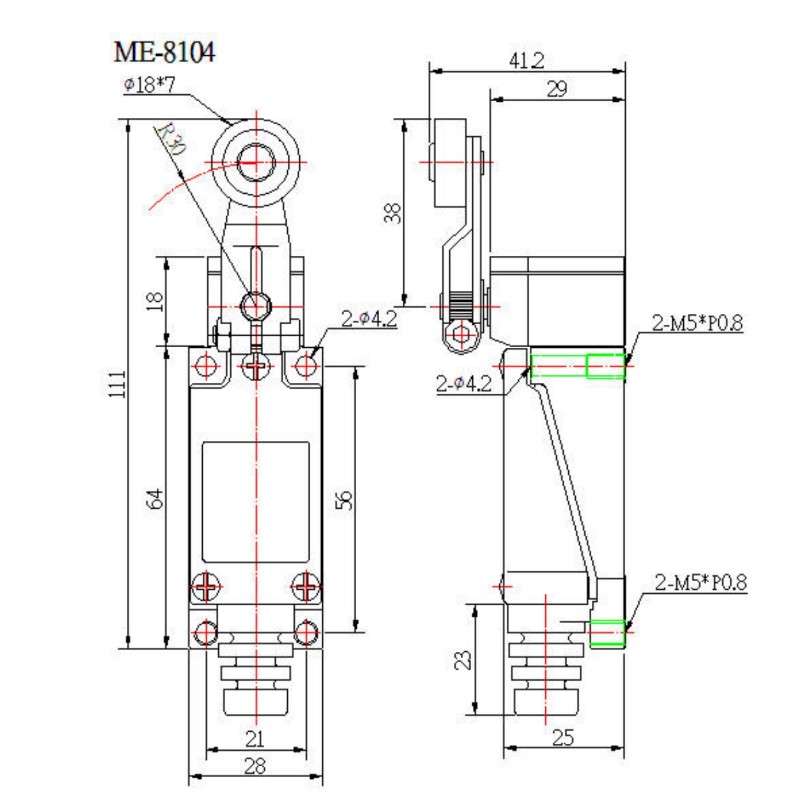 Me8104eLimit Switch میکرو سوئیچ غلطکی 8104